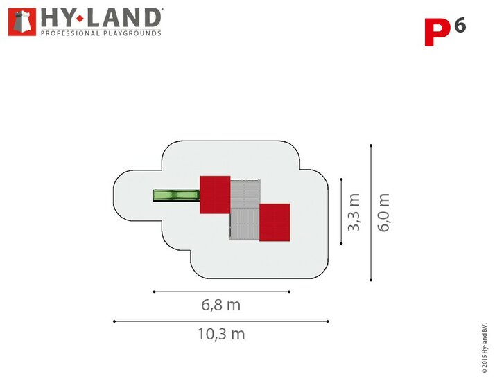 Hy-Land P6 Speeltoestel Douglas - Polyethyleen Glijbaan