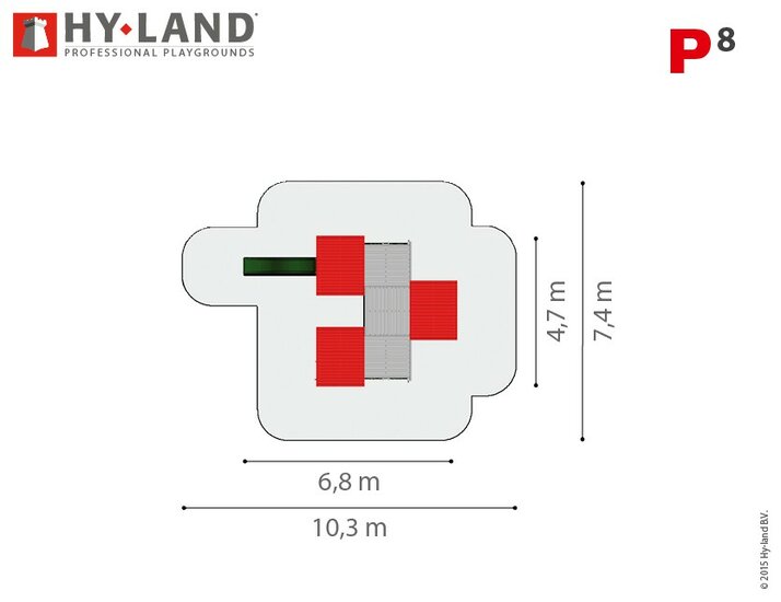 Hy-Land P8 Speeltoestel Douglas - RVS Glijbaan