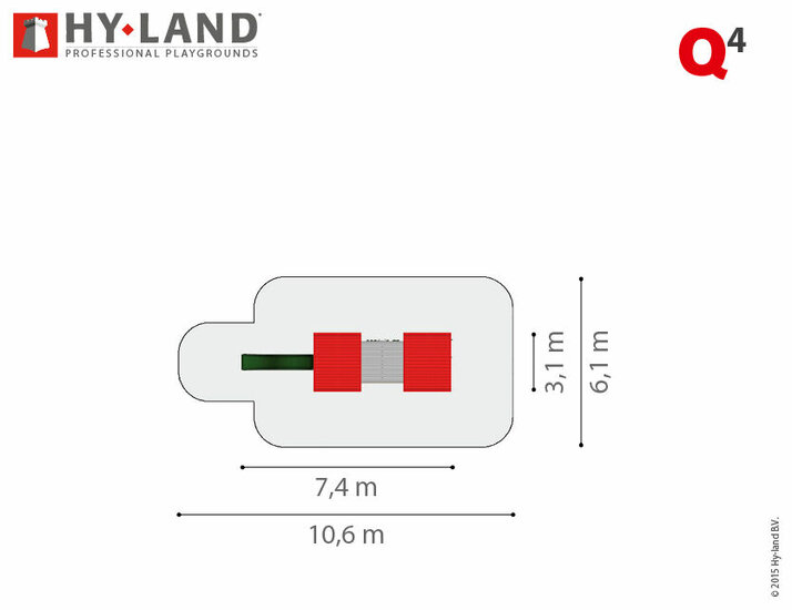 Hy-Land Q4 Speeltoestel Douglas - Polyethyleen Glijbaan