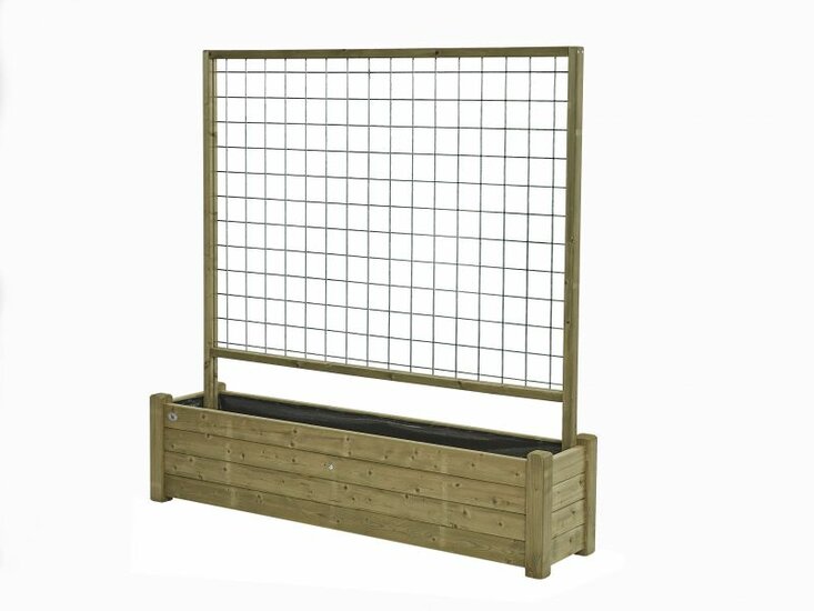 Houten Bloembak Horst 40x180cm met rek