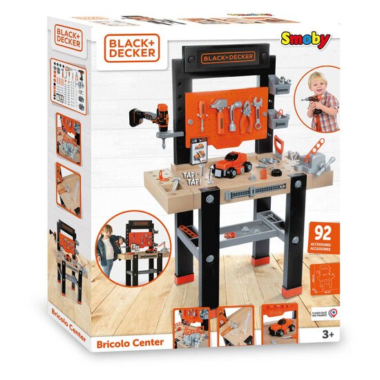 Smoby Black &amp; Decker Bricolo Speelgoedwerkbank, 92dlg.