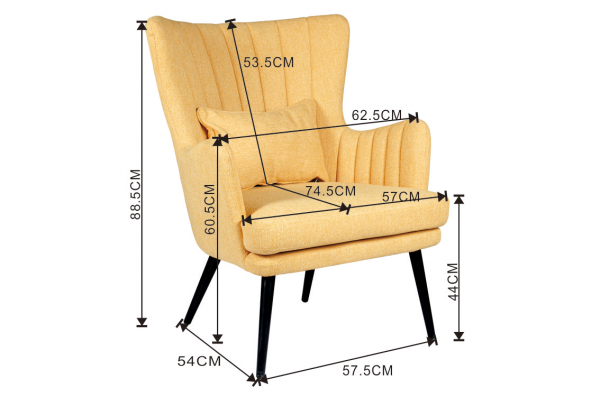 Alora Stoel Charlie - Geel - Stof