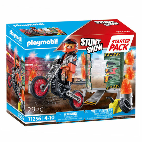 Playmobil Starterpack Stuntshow Motor met Vuurmuur - 71256