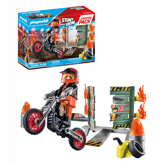 Playmobil Starterpack Stuntshow Motor met Vuurmuur - 71256