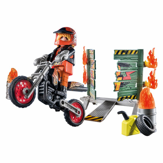 Playmobil Starterpack Stuntshow Motor met Vuurmuur - 71256