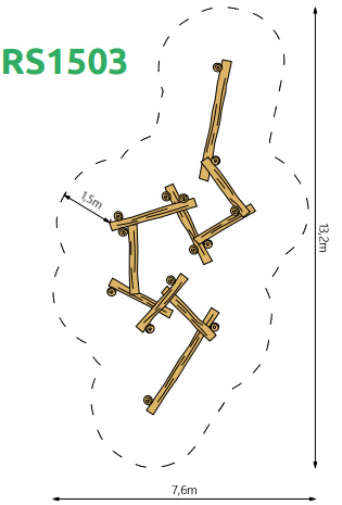 Robinia balanceerstructuur voor openbaar gebruik 1020cm