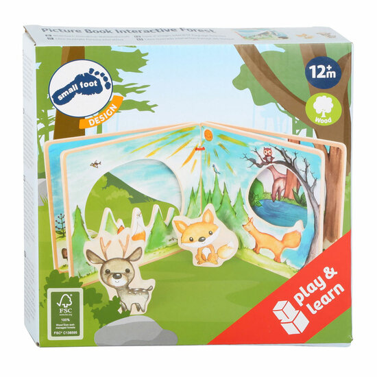 Small Foot - Houten Prentenboek Bos met 2 Speelfiguren