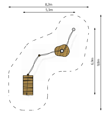 Robinia Balanceerstructuur voor openbaar gebruik 530cm x 690cm