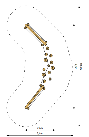 Robinia Balanceerstructuur voor openbaar gebruik 730cm x 260cm