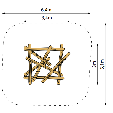 Robinia mikado voor openbaar gebruik 340cm