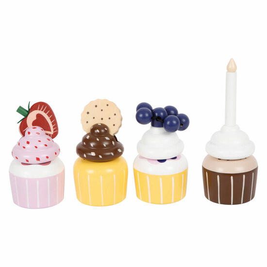 Small Foot - Houten Speeleten Etagere met Cupcakes, 13dlg.