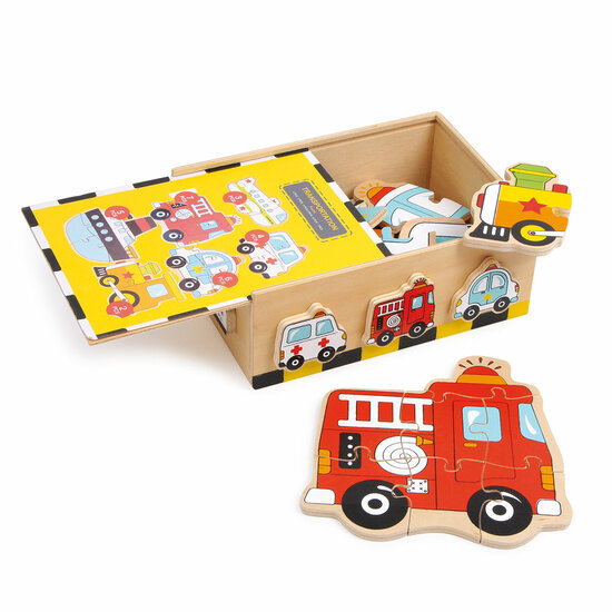 Small Foot  -  Puzzel-box Voertuigen