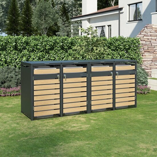 Lucas Metal Garbage Bin Shed XXL - 4 x 240 L