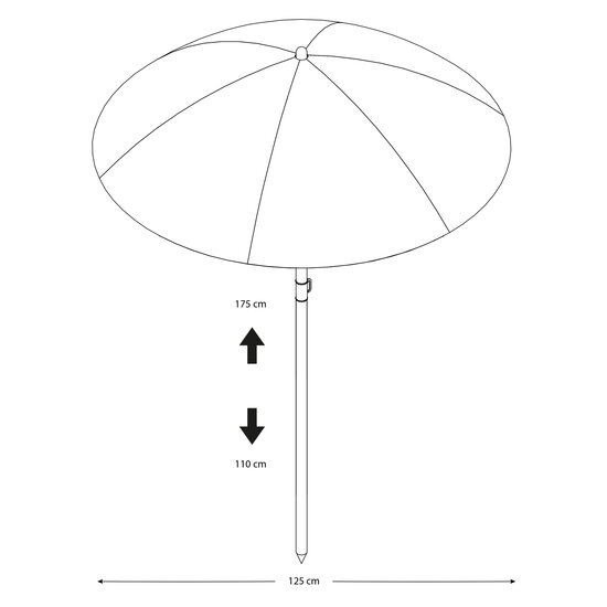 AXI Parasol ⌀125 cm - Blauw/wit