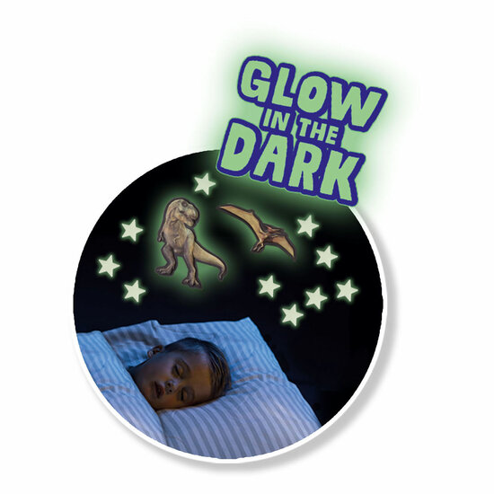 SES Mega Glowing T-Rex World Muurstickers