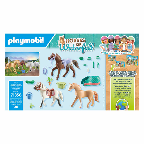 Playmobil Horses of Waterfall 3 Paarden met Accessoires - 71356