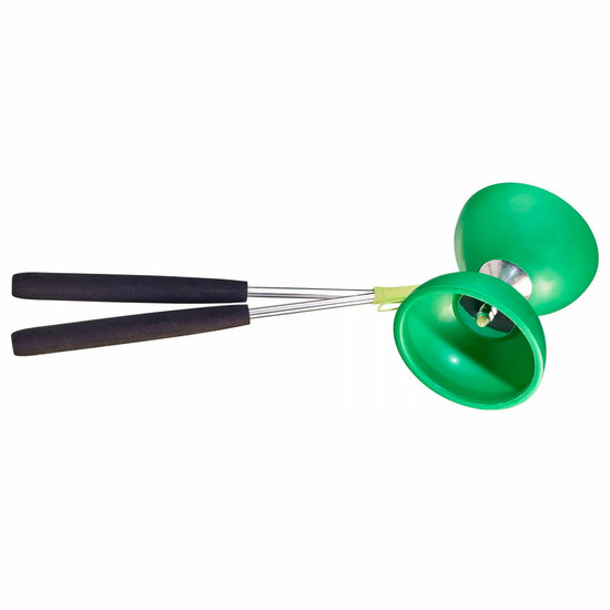 Rubber Diabolo met Stokken - Donkergroen