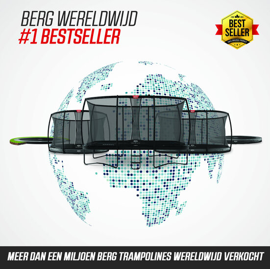 BERG trampoline Ultim Rechthoek Champion Regular 330X220 Grijs + Safety Net Deluxe