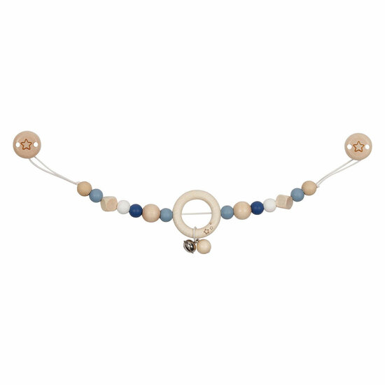 Goki Houten Wandelwagenketting Ster Blauw met Clips