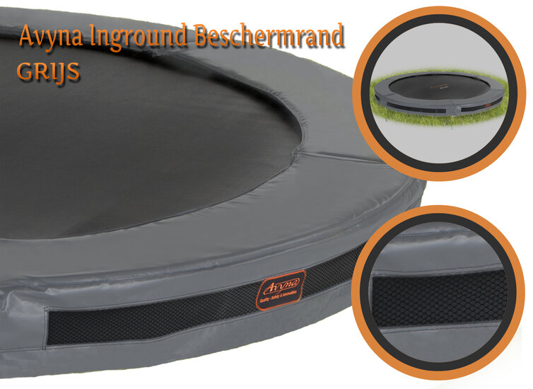 Universele InGround Trampoline Rand HD &Oslash;380 - Grijs