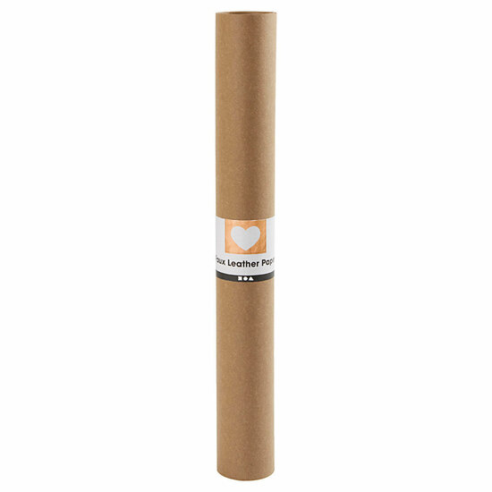 Faux Leather Papier Donkerbruin, 1mtr.