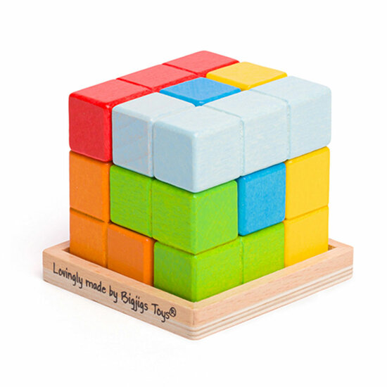 Bigjigs Houten Lock-a-Cube Kubuspuzzel