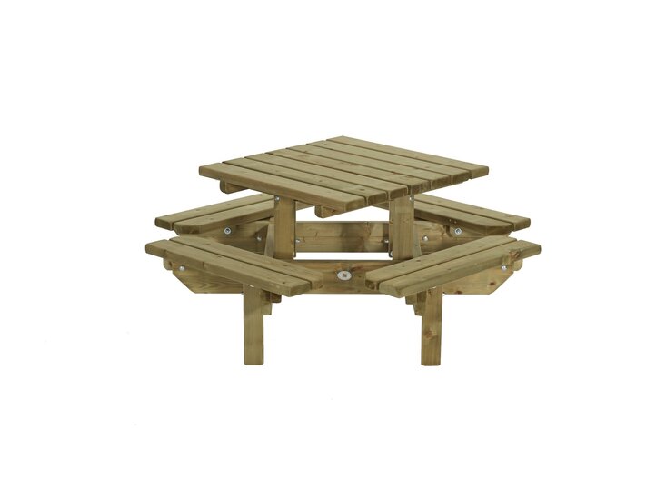 Houten Kinderpicknicktafel vierkant, 125x125cm