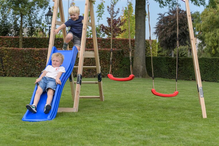 Houten Speeltoestel Ava met gele glijbaan