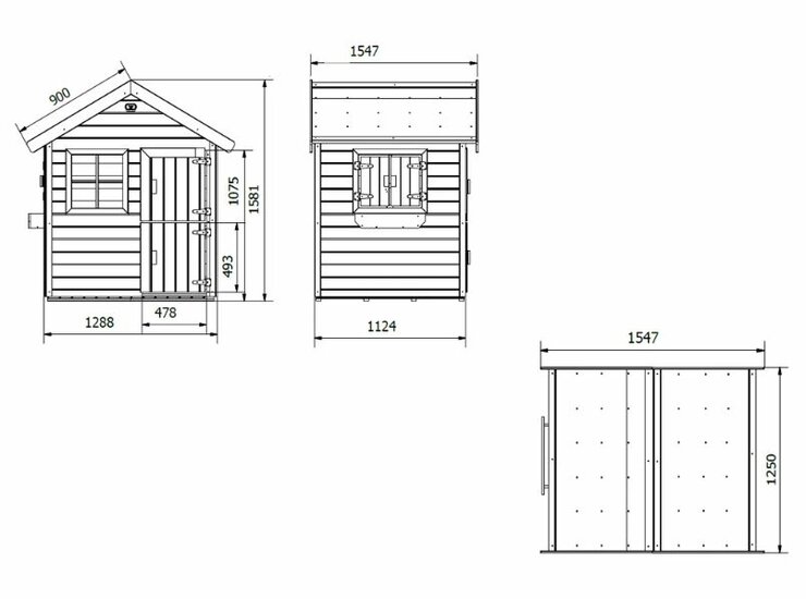 Houten speelhuis Funny Prestige Garden ( zonder vloer)