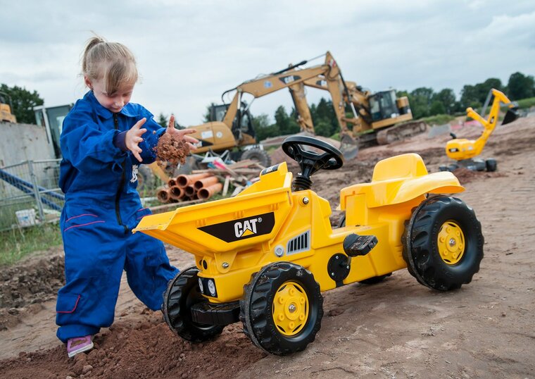 Rolly Toys RollyDumperKid CAT - Traptractor met Kiepbak