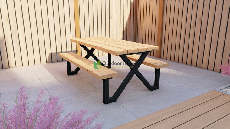 Kinderpicknicktafel met ijzer onderstel G