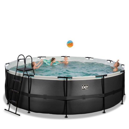 Zwembad Exit Frame Pool Afmeting 450X122Cm (12V Zandfilter) Black Leather Style