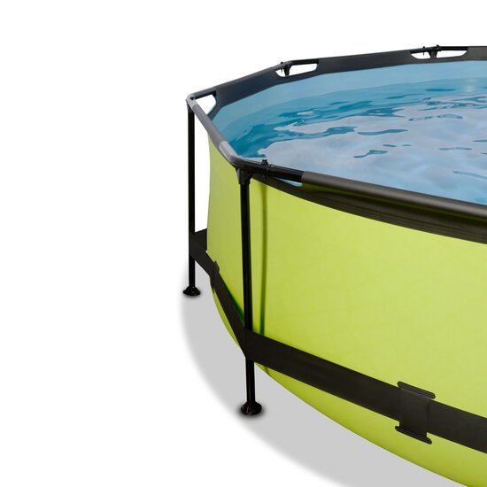 Zwembad Exit Frame Pool Afmeting 360X76Cm (12V Cartridge Filter) Lime + Overkapping + Zonnedak