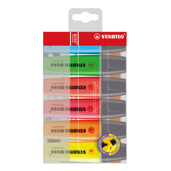 STABILO BOSS ORIGINAL - Markeerstift - Set Met 6 Stuks