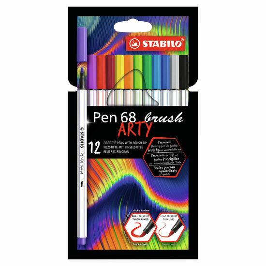 STABILO Pen 68 Brush ARTY Viltstiften, 12st.