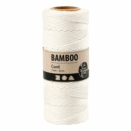 Bamboekoord Wit, 65m