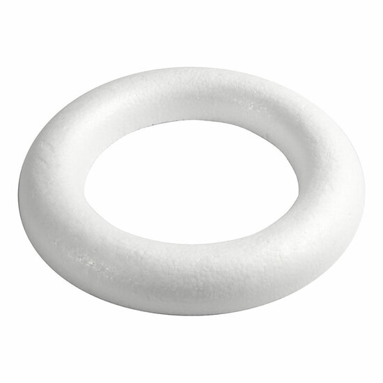 Styropor Ring Wit met Platte Achterkant, 35cm