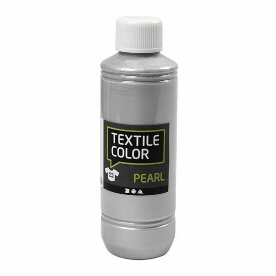 Textile Color Dekkende Textielverf - Zilver Parelmoer, 250ml