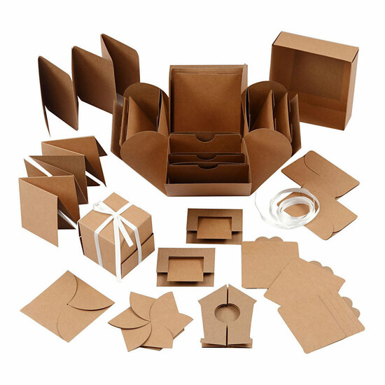 Explosion Box Geschenkdoos Naturel Set