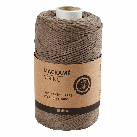 Macrame Koord Lichtbruin, 198m