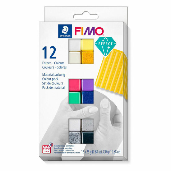 Fimo Effect Boetseerklei Diverse Kleuren, 12x25gram