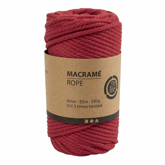 Macrame Koord Rood, 55m