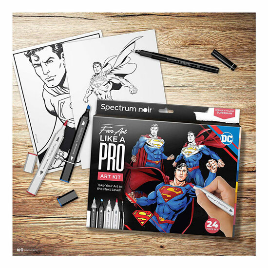 Hobbyset Illustratie Stripboekhelden Superman Kleurset