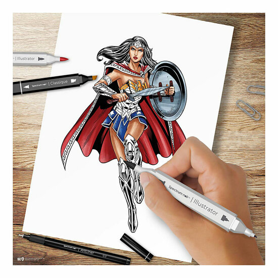 Hobbyset Illustratie Stripboekhelden Wonder Woman Kleurset