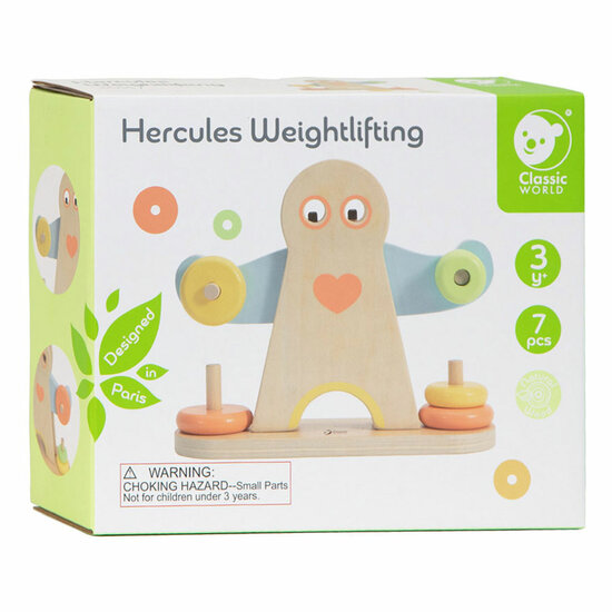 Classic World Houten Hercules Weegschaal, 7dlg.