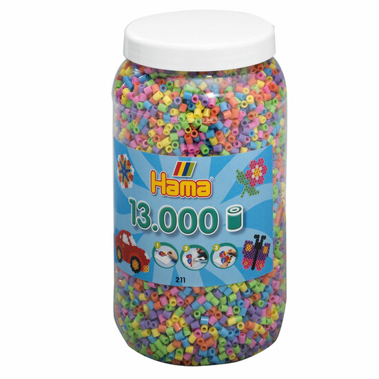 Hama Strijkkralen in Pot - Pastelmix (050), 13.000st.