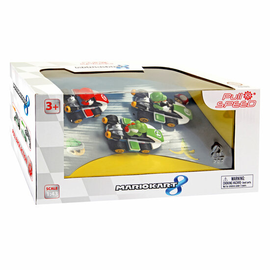 Super Mario Pull Back Kart Set, 3dlg.