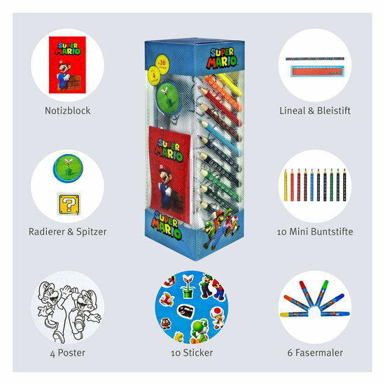 Super Mario Stationery Set Tower, 35dlg.