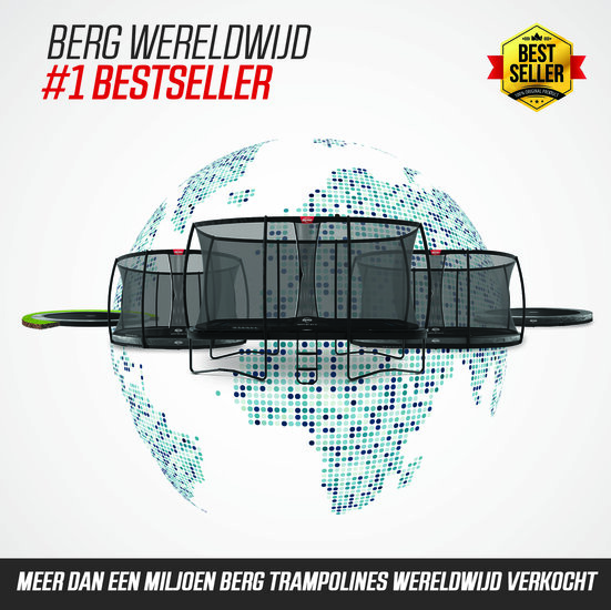 BERG trampoline Champion InGround 430 Grijs + Safety Net DLX XL