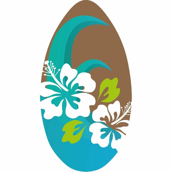 Skimboard Flower Blue/Brown